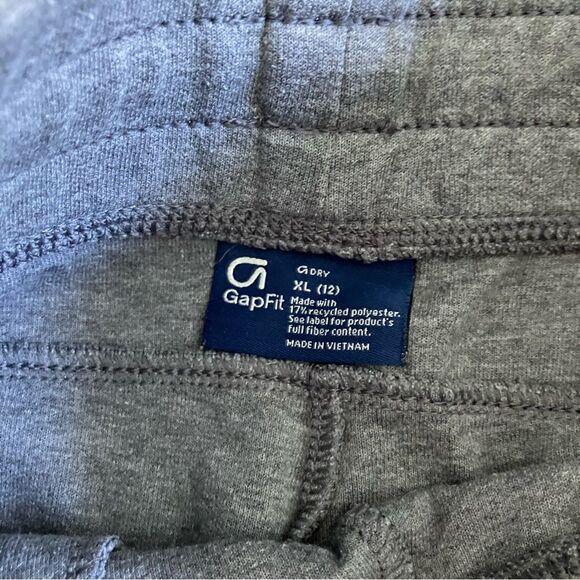 Gap Fit Grey Zipper Pocket Elastic Soft Sporty Athletic Joggers Sweatpants XL 12 - Picture 3 of 5